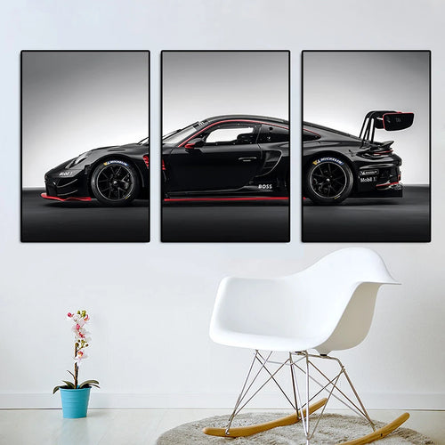 3Pcs Vintage Industrial Style Car Series Poster Gt3rs Art Poster Canvas Painting Wall Prints Picture Living Room Home Decor