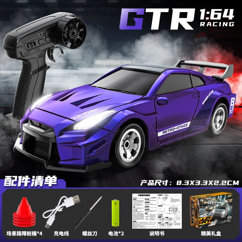 Mini 1:64 4WD RC Drift Car 15KM/H High Speed RC Off-Road Racing Vehicle Desktop Pocket Car Toys RC Racing Boys Gifts