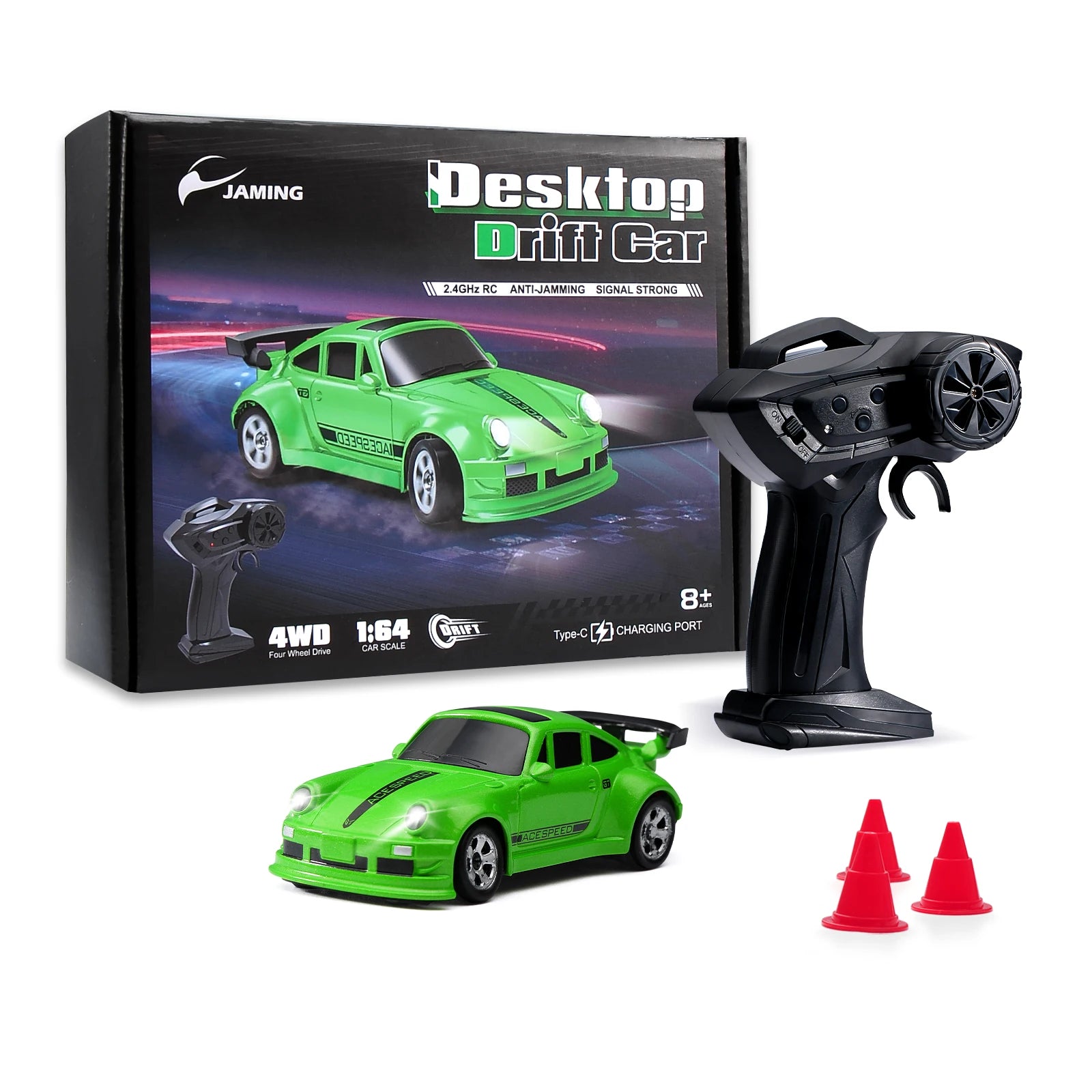 KF20 1:64 RC Drift Car 2.4G High-Speed Racing Car Four-Wheel Mini Desktop Remote Control Car Electric Toy Electric Toy Kids