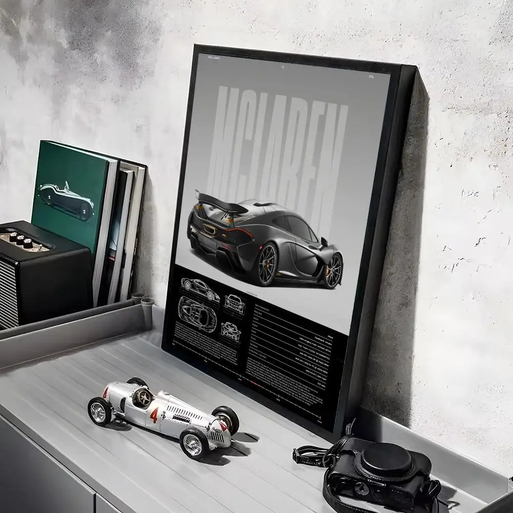 Fashion Sports Cars M_MCLarenS Design Poster Decorative Wall Art Stickers Mural Photo Print for Home Living Room Hallway Decor