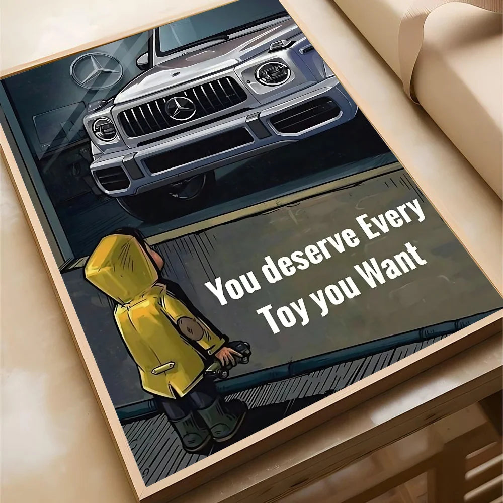 1PC Luxury Super Cars Motivational Quote Dreams Artwork Inspiring Posterart Print Home Living Room Bedroom Entrance Bar Cafe