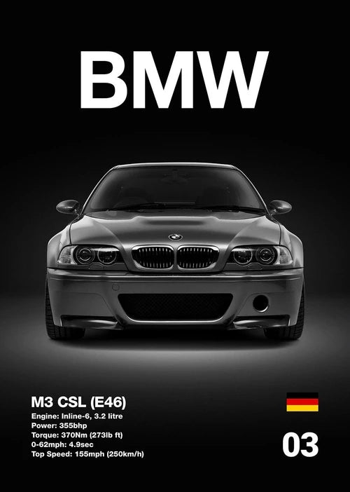 Automotive BMW Car Photography Posters BMW Series Sport Car Prints Canvas Painting Wall Art Pictures Home Living Room