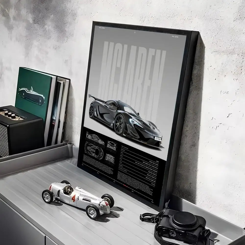 Fashion Sports Cars M_MCLarenS Design Poster Decorative Wall Art Stickers Mural Photo Print for Home Living Room Hallway Decor