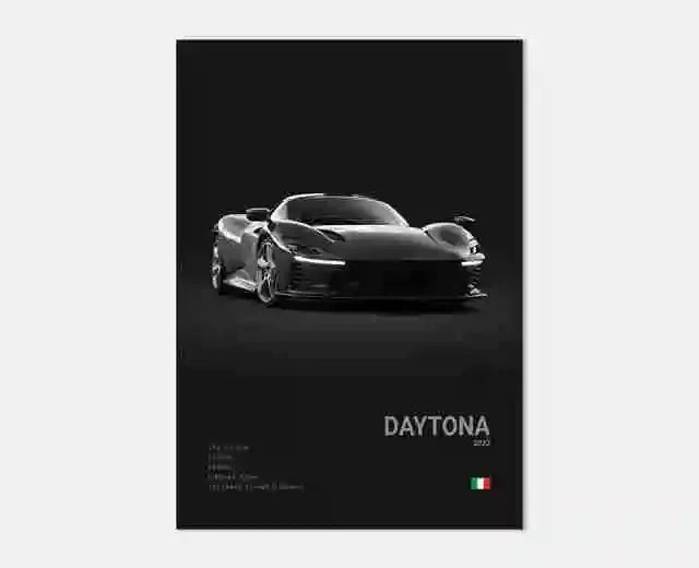 Pop Black and White Italy Cars Luxury Super Sport Car Poster Aesthetic F40 GTO GTB Canvas Print for Wall Art Garage Room Decor