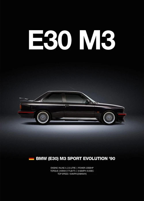 Automotive BMW Car Photography Posters BMW Series Sport Car Prints Canvas Painting Wall Art Pictures Home Living Room