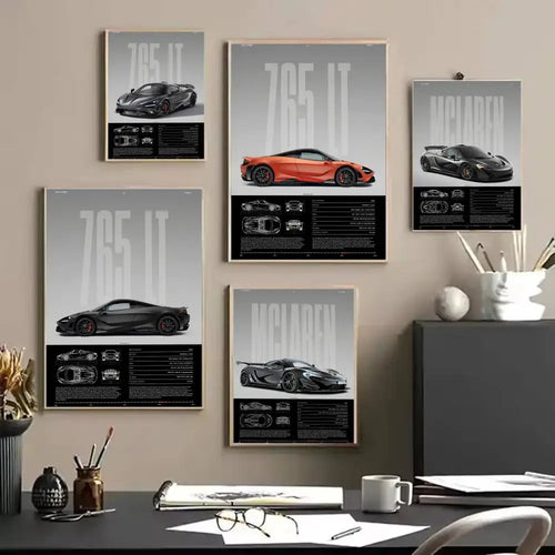 Fashion Sports Cars M_MCLarenS Design Poster Decorative Wall Art Stickers Mural Photo Print for Home Living Room Hallway Decor