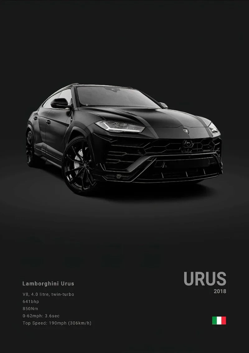 Black Famous Cars Posters Super Car Picture Sports Car Print for Living Room Canvas Painting Wall Art Home Decor Mural Cuadros