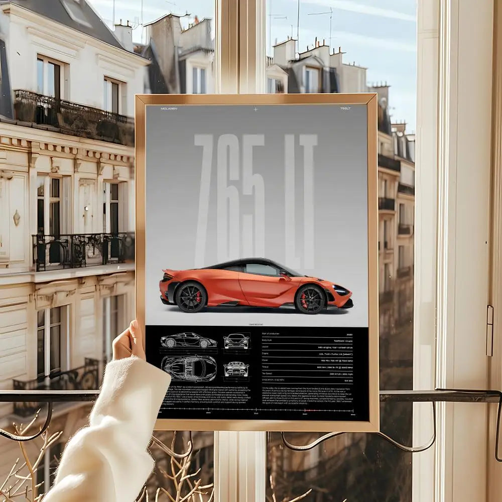 Fashion Sports Cars M_MCLarenS Design Poster Decorative Wall Art Stickers Mural Photo Print for Home Living Room Hallway Decor