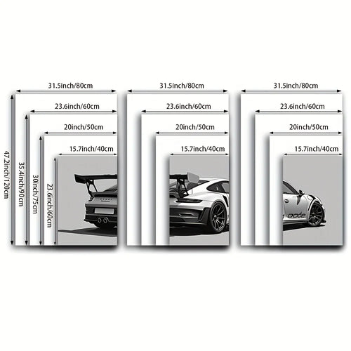 Frameless[JIT]3pcs, canvas painting--frameless, Handsome car, Posters andprints, Office, living room, room, bar, party gifts, bi