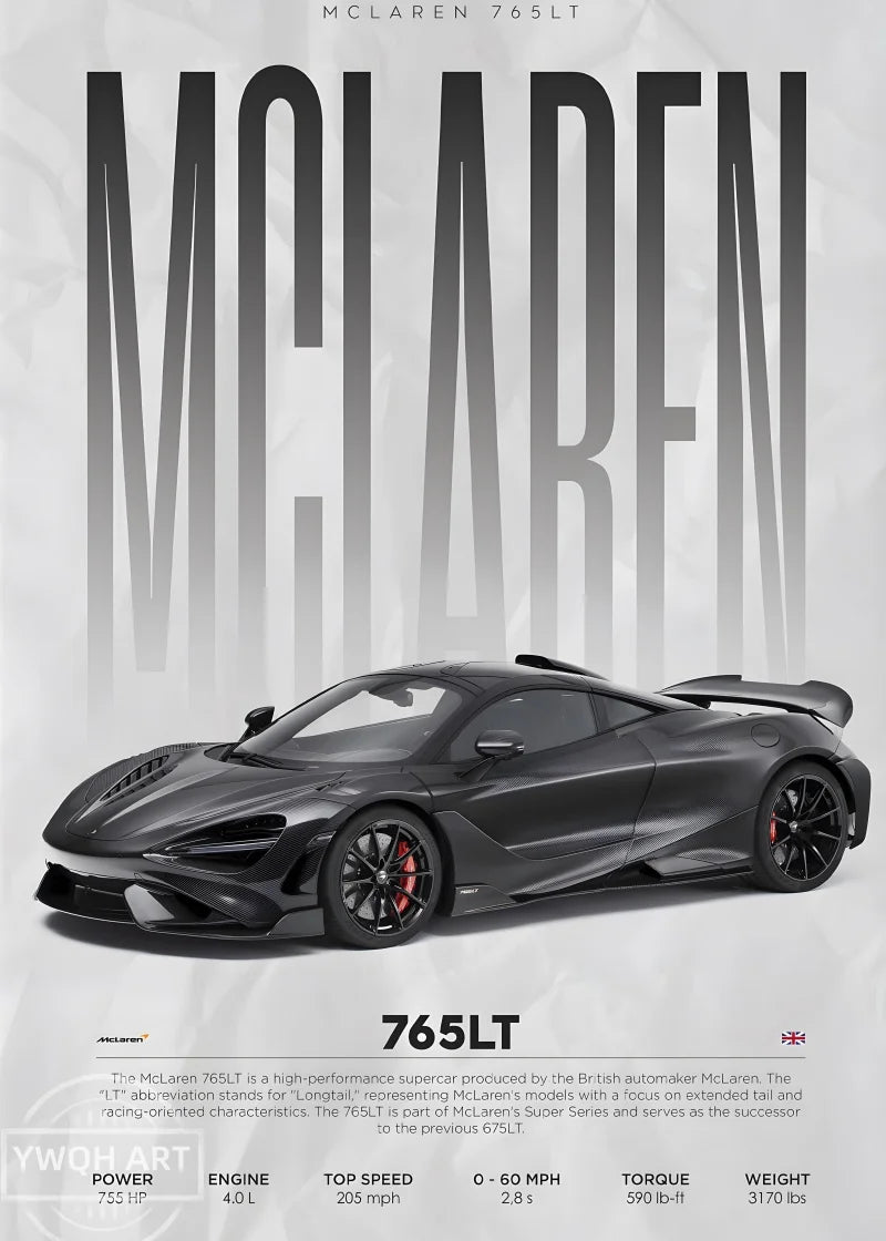 Famous Cars S14 F430 SF90 GTS AMG GT R34 F40 Poster Picture Canvas Painting Wall Art Home Decoration Print for Living Room Decor