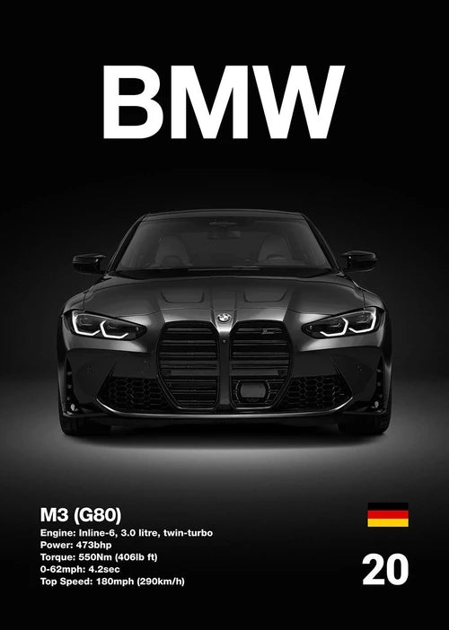 Automotive BMW Car Photography Posters BMW Series Sport Car Prints Canvas Painting Wall Art Pictures Home Living Room