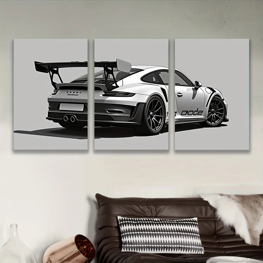 Frameless[JIT]3pcs, canvas painting--frameless, Handsome car, Posters andprints, Office, living room, room, bar, party gifts, bi