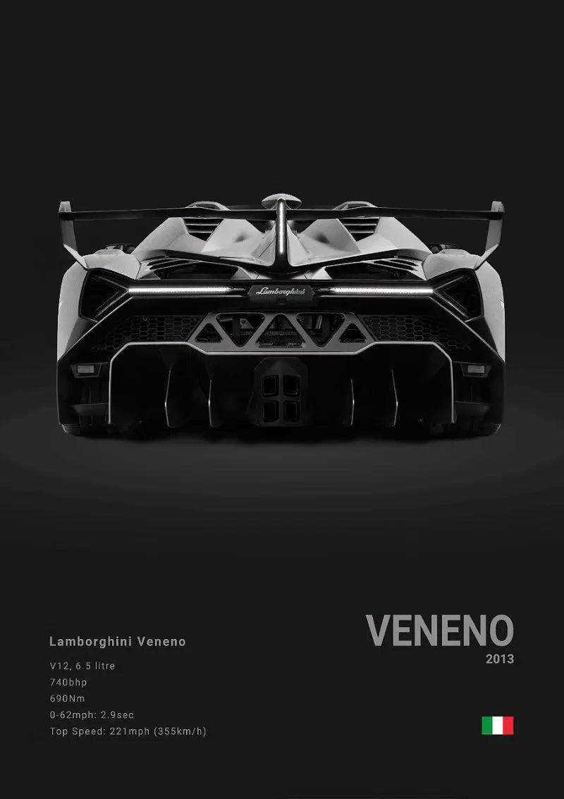 Black Famous Cars Posters Super Car Picture Sports Car Print for Living Room Canvas Painting Wall Art Home Decor Mural Cuadros