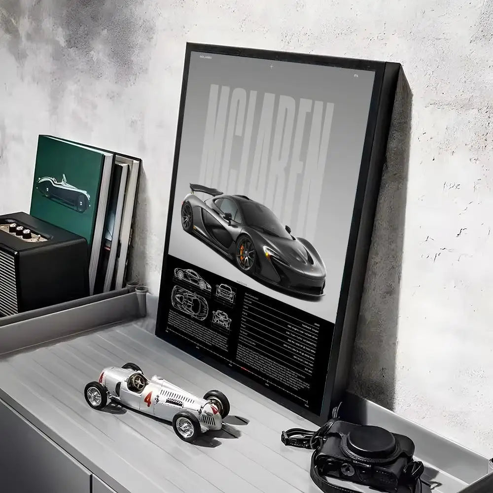 Fashion Sports Cars M_MCLarenS Design Poster Decorative Wall Art Stickers Mural Photo Print for Home Living Room Hallway Decor