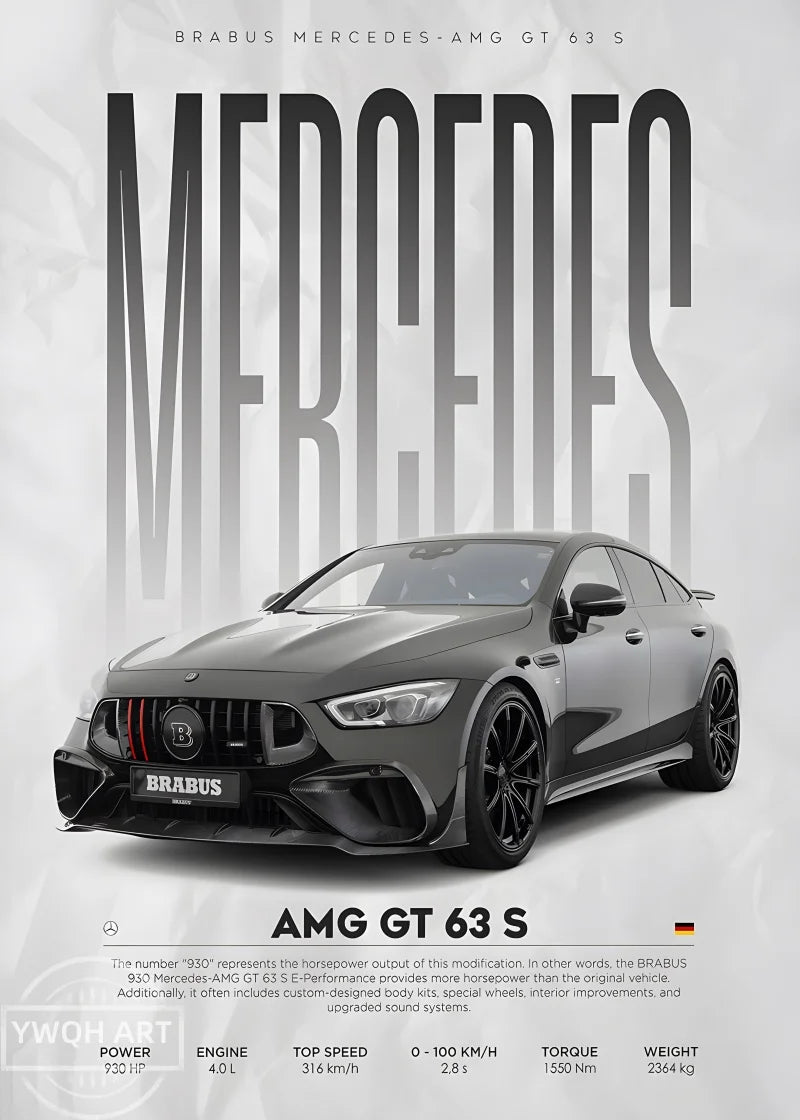 Famous Cars S14 F430 SF90 GTS AMG GT R34 F40 Poster Picture Canvas Painting Wall Art Home Decoration Print for Living Room Decor