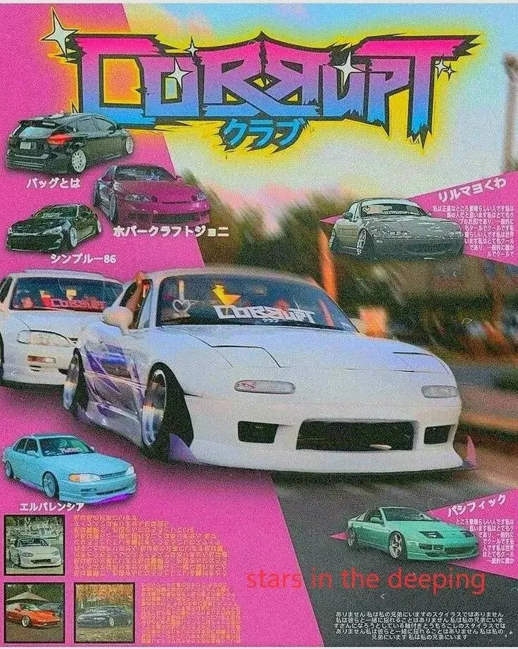 Vintage Japanese Racing Cars Magazine Cover Canvas Painting Art Poster Wall Decor