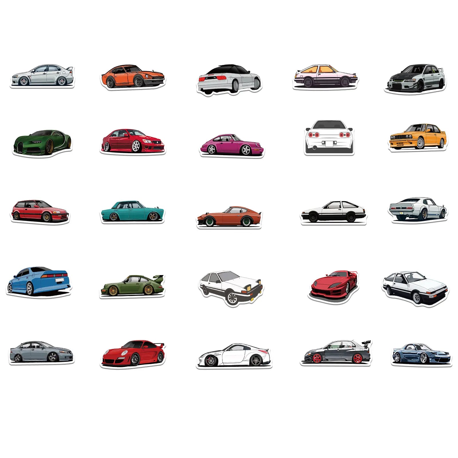 50PCS Retrofit Racing Car Graffiti Stickers Laptop Guitar Luggage Bike Skateboard Waterproof Sticker Decal Kid Toy