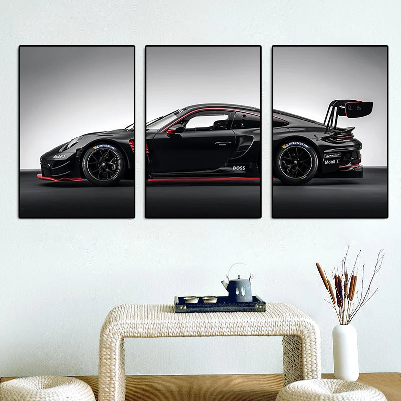 3Pcs Vintage Industrial Style Car Series Poster Gt3rs Art Poster Canvas Painting Wall Prints Picture Living Room Home Decor