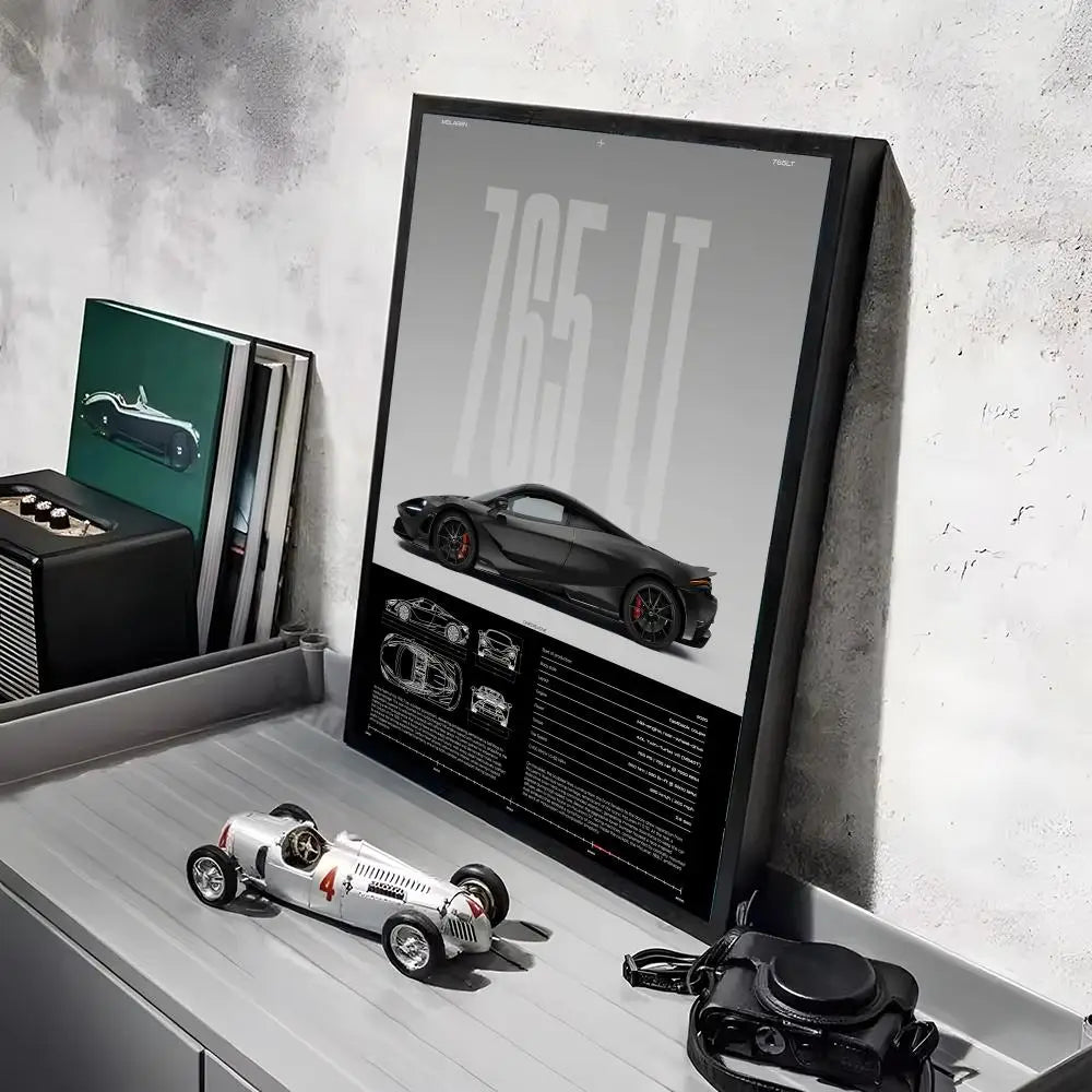 Fashion Sports Cars M_MCLarenS Design Poster Decorative Wall Art Stickers Mural Photo Print for Home Living Room Hallway Decor