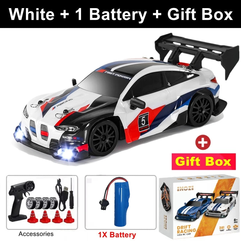 RC Drift Car 4WD Remote Control High Speed Racing Vehicle with LED Lights 2.4GHz Radio 4x4 Off-Road Truck Toy for Children Kids
