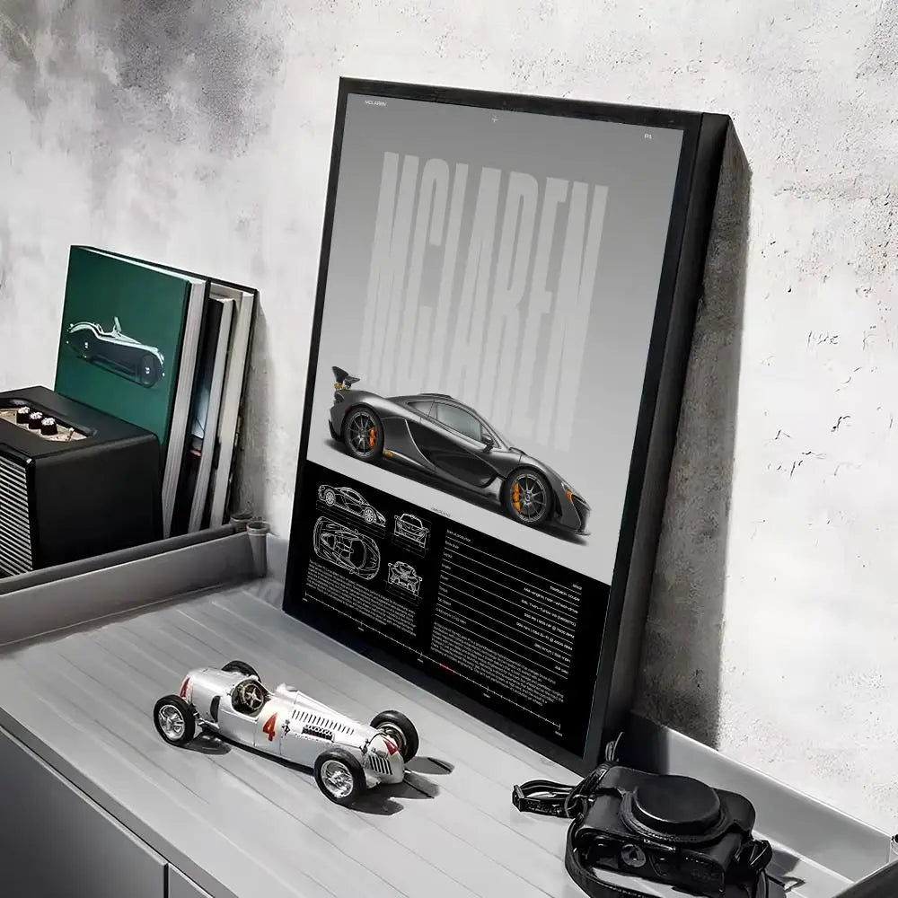 Fashion Sports Cars M_MCLarenS Design Poster Decorative Wall Art Stickers Mural Photo Print for Home Living Room Hallway Decor