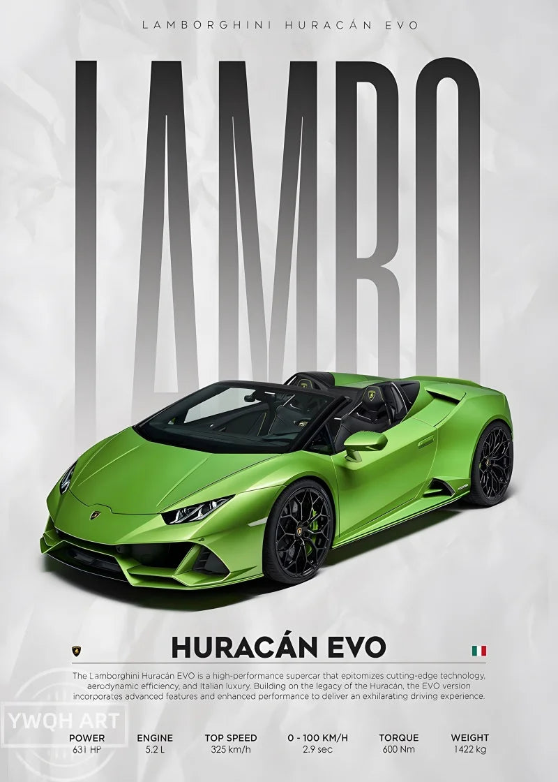 Famous Cars S14 F430 SF90 GTS AMG GT R34 F40 Poster Picture Canvas Painting Wall Art Home Decoration Print for Living Room Decor