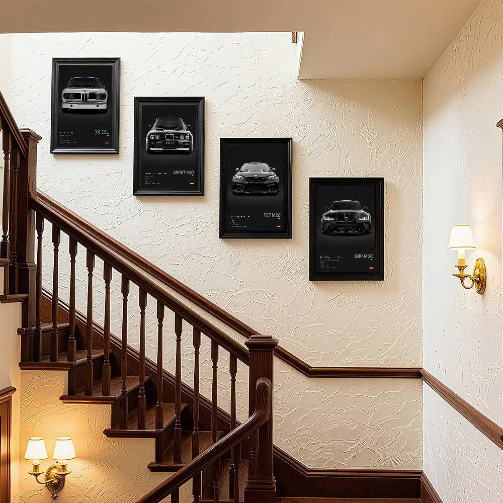 Classic sports car M3 M4 Poster Self-adhesive Art Waterproof Paper Sticker Coffee House Bar Room Wall Decor