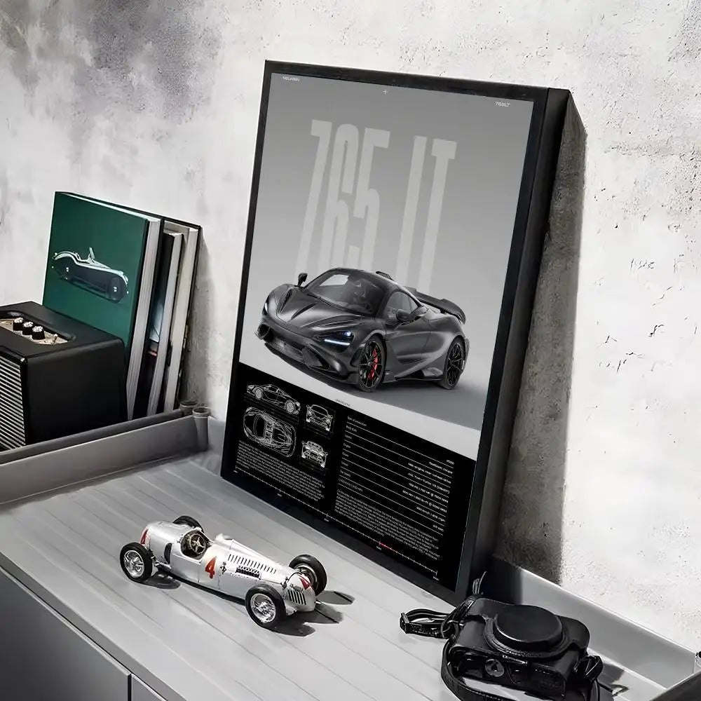 Fashion Sports Cars M_MCLarenS Design Poster Decorative Wall Art Stickers Mural Photo Print for Home Living Room Hallway Decor